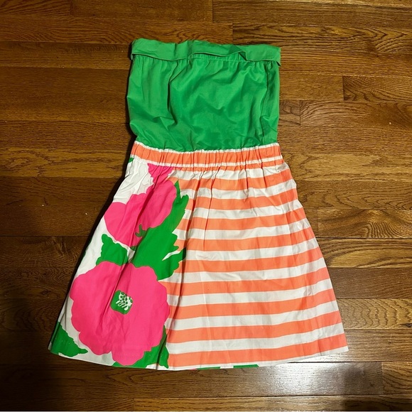 Lilly Pulitzer Dresses & Skirts - Lilly Pulitzer  Strapless Tube Dress Womens XS Pink Green Floral Summer Vacation